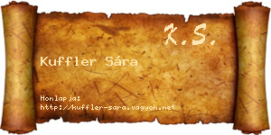 Kuffler Sára névjegykártya